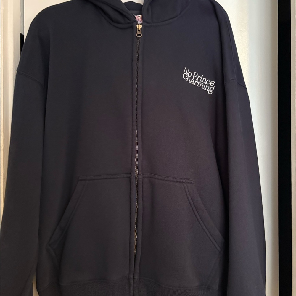 “No Prince Charming” Navy Hoodie - Brand New Without Tags - Sold Out Online - Picture 5 of 8